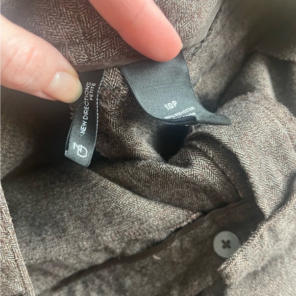 Brown New Directions petite tweed trouser pants work office women’s 10 10P - Picture 9 of 11